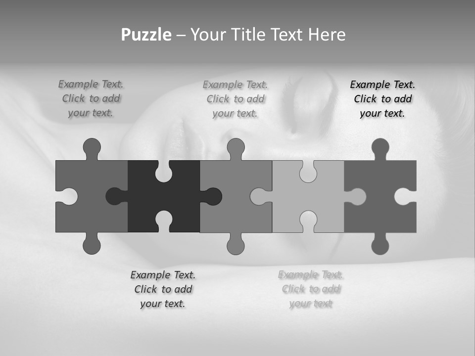 Bed Face Person PowerPoint Template