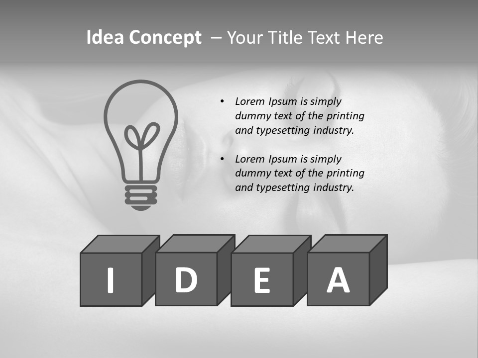 Bed Face Person PowerPoint Template