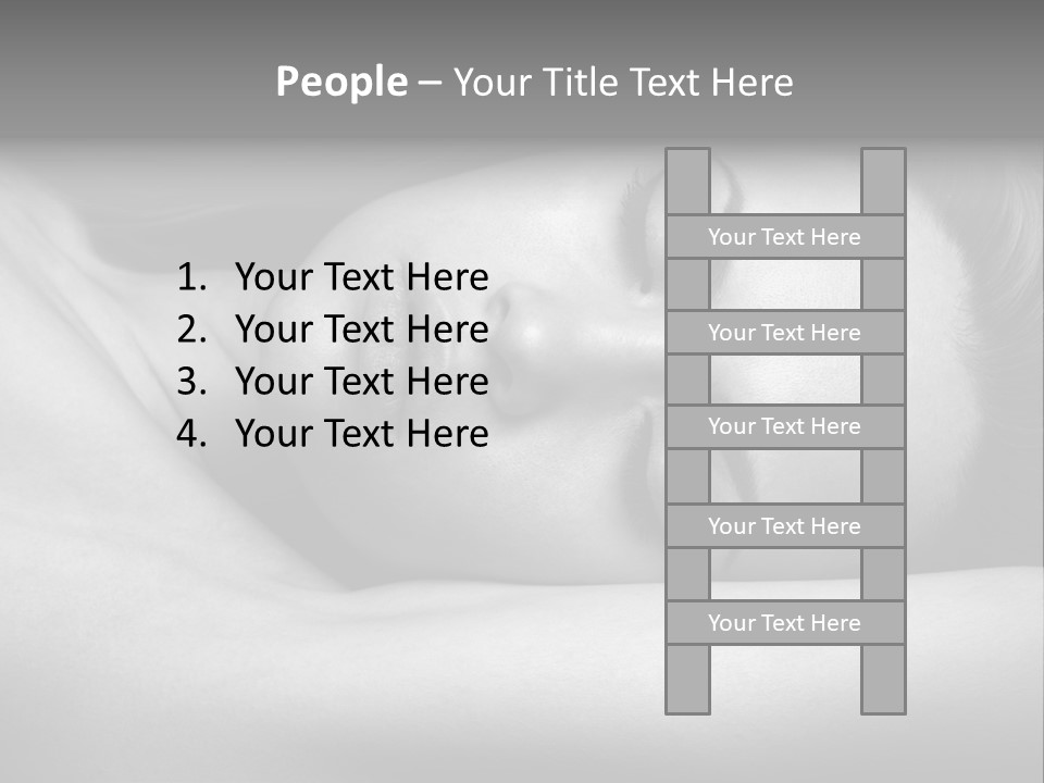 Bed Face Person PowerPoint Template