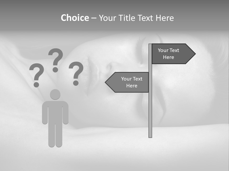 Bed Face Person PowerPoint Template