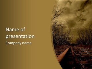 Danger Rails Tracks PowerPoint Template