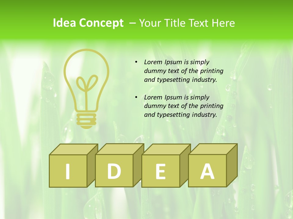 Background Meadow Wet PowerPoint Template