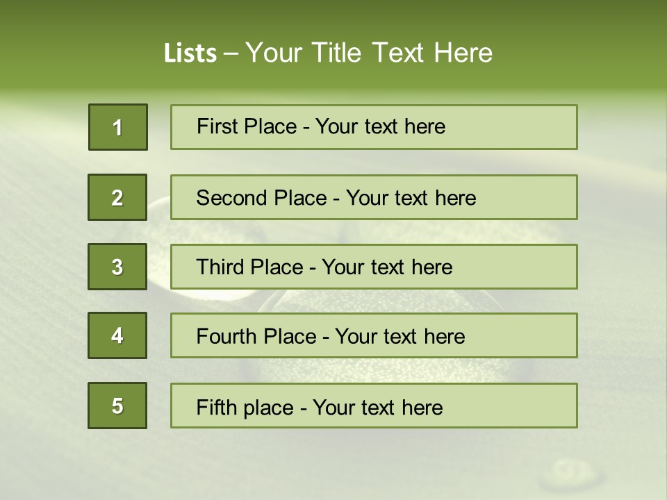 Drops Droplets Leaf PowerPoint Template