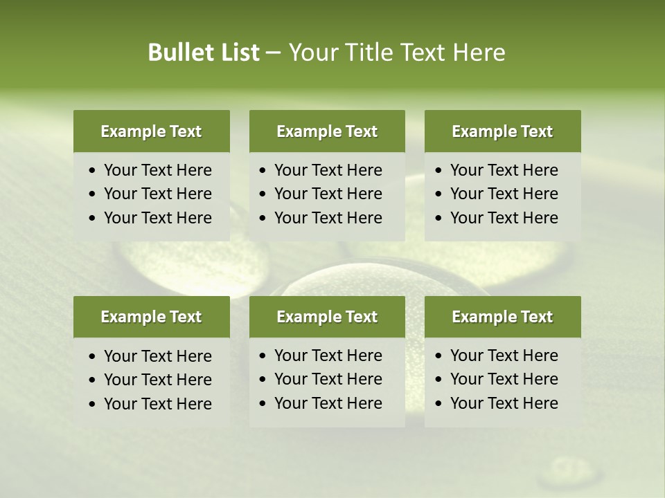 Drops Droplets Leaf PowerPoint Template