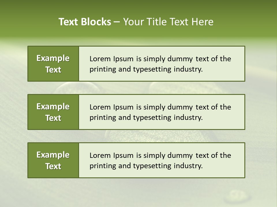 Drops Droplets Leaf PowerPoint Template