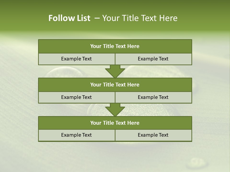 Drops Droplets Leaf PowerPoint Template