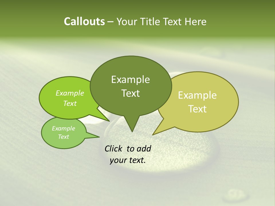 Drops Droplets Leaf PowerPoint Template