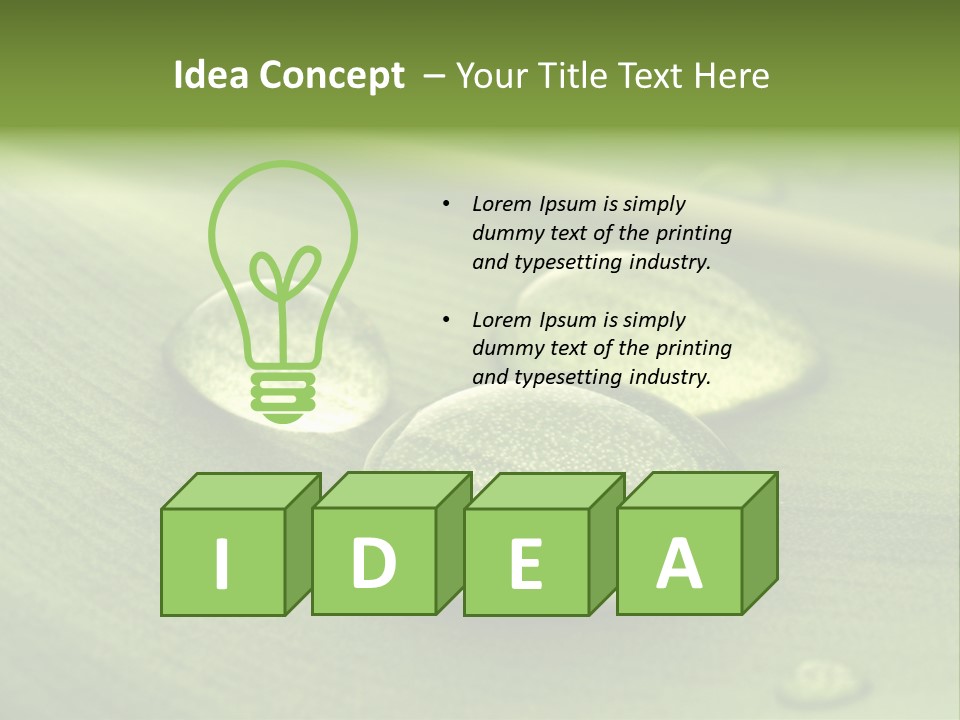 Drops Droplets Leaf PowerPoint Template