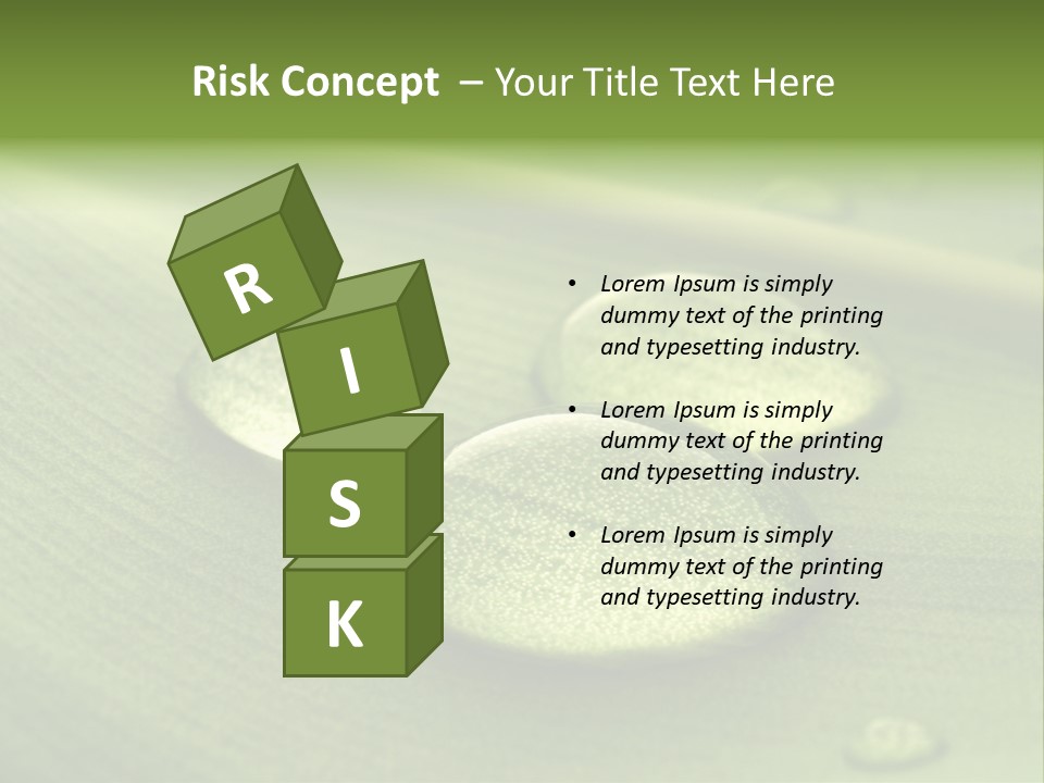 Drops Droplets Leaf PowerPoint Template