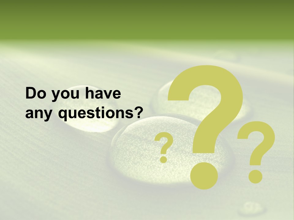 Drops Droplets Leaf PowerPoint Template