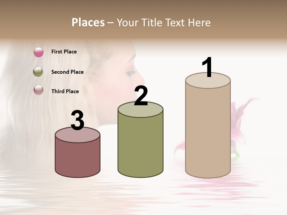 White Harmony Rose PowerPoint Template