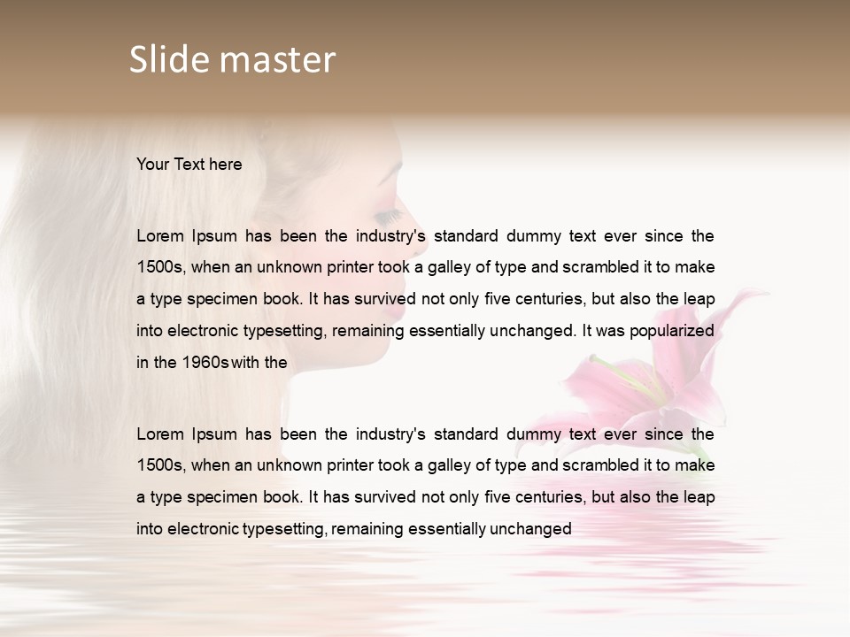 White Harmony Rose PowerPoint Template