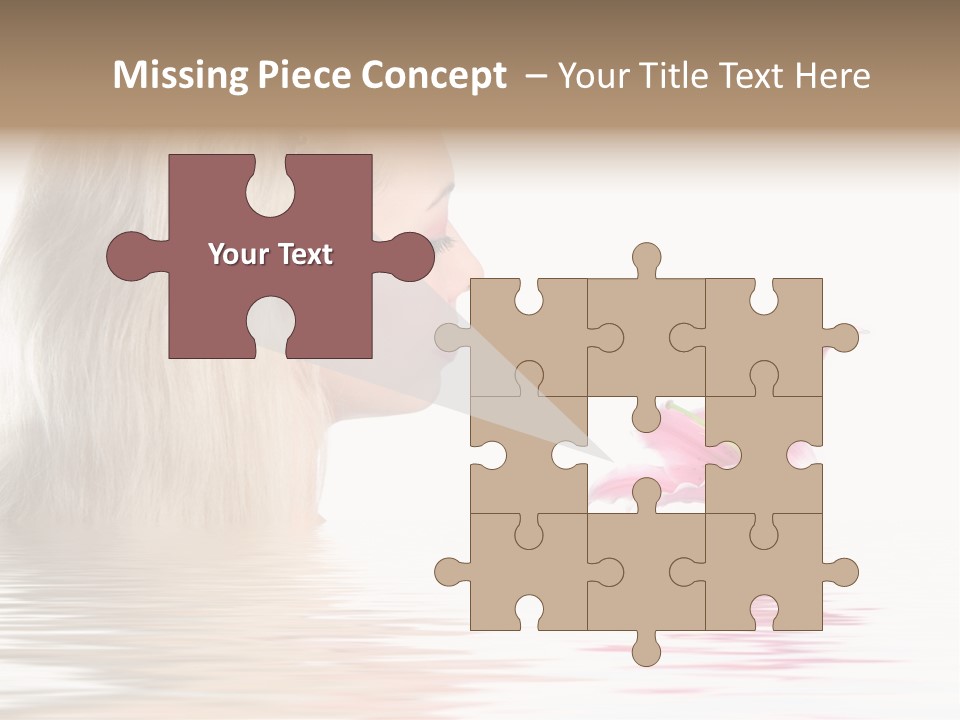 White Harmony Rose PowerPoint Template