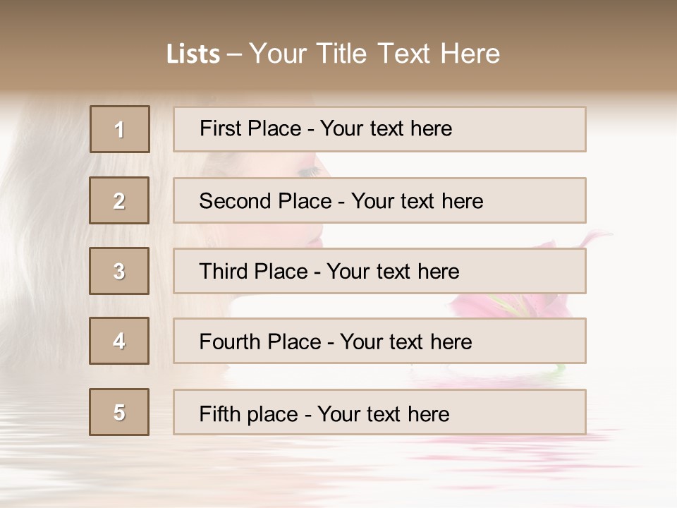 White Harmony Rose PowerPoint Template