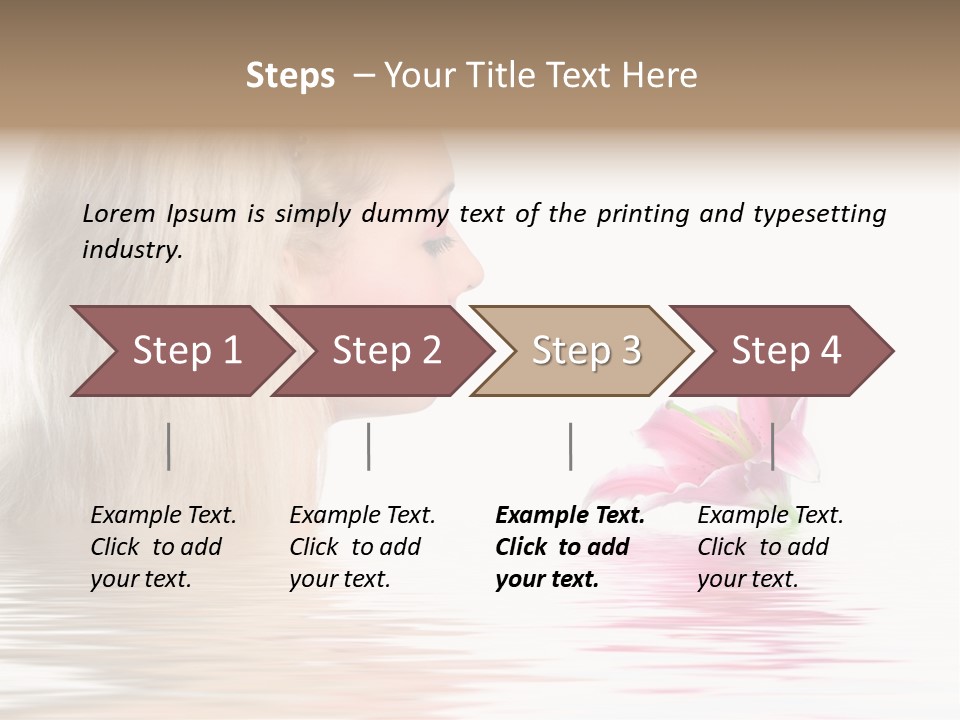 White Harmony Rose PowerPoint Template
