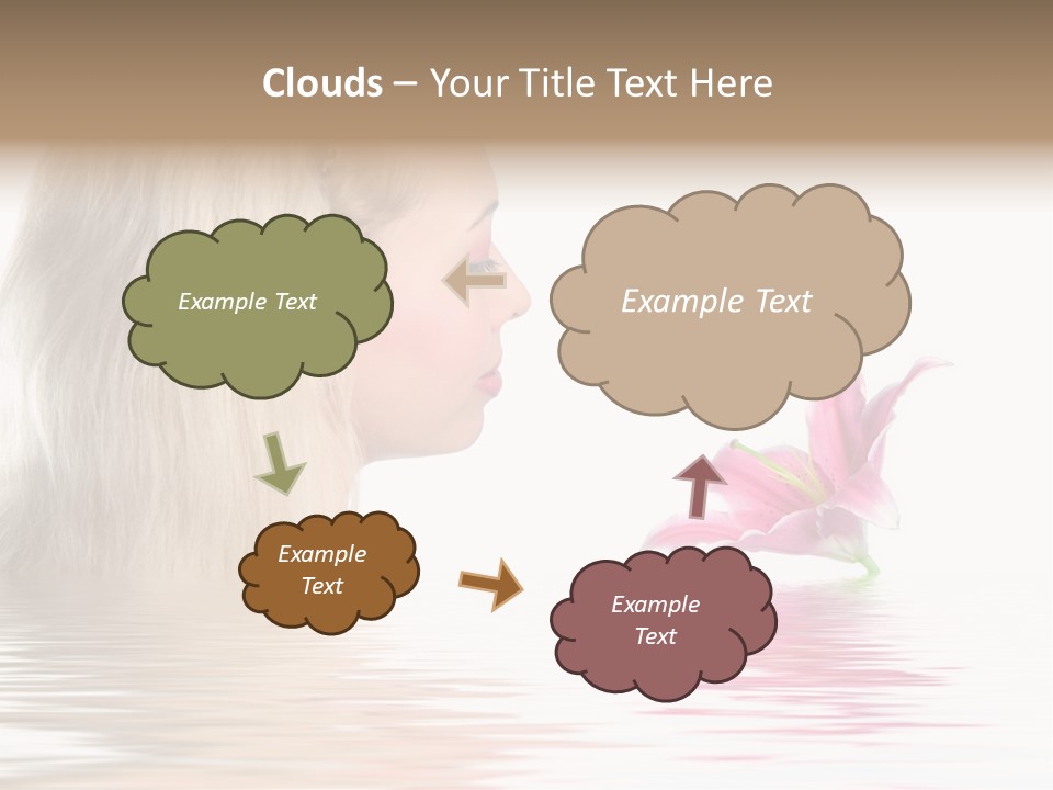 White Harmony Rose PowerPoint Template