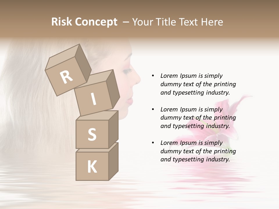 White Harmony Rose PowerPoint Template