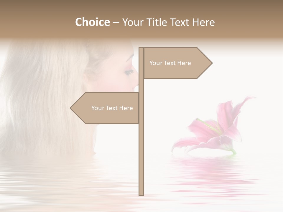 White Harmony Rose PowerPoint Template