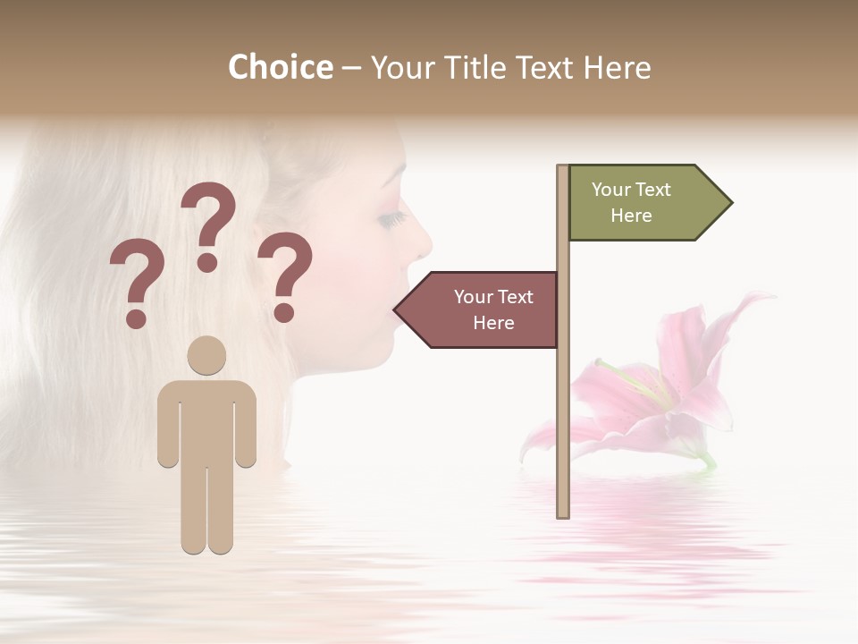 White Harmony Rose PowerPoint Template