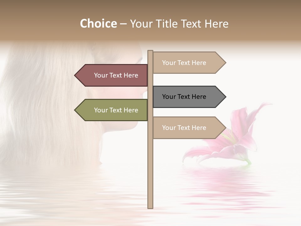 White Harmony Rose PowerPoint Template