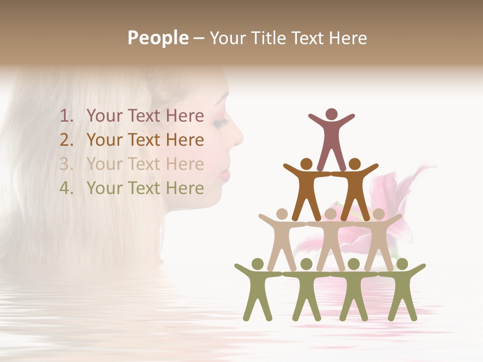 White Harmony Rose PowerPoint Template