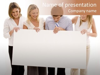 Four Happy Male PowerPoint Template