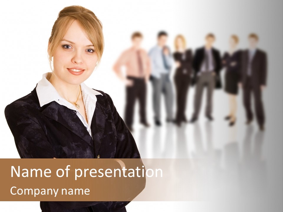 People Businesswoman Vision PowerPoint Template