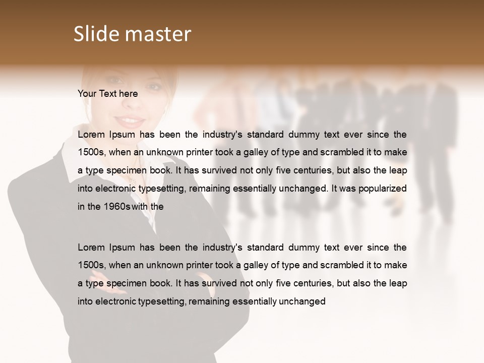 People Businesswoman Vision PowerPoint Template