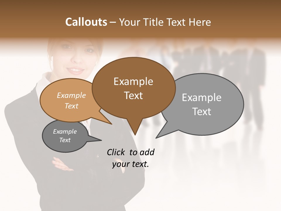 People Businesswoman Vision PowerPoint Template