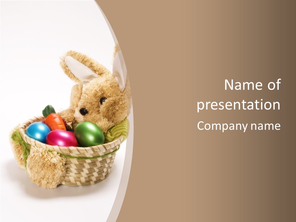 Basket Spring Bunny PowerPoint Template