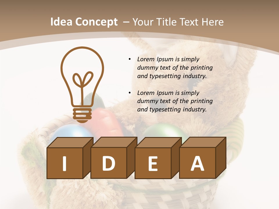 Basket Spring Bunny PowerPoint Template
