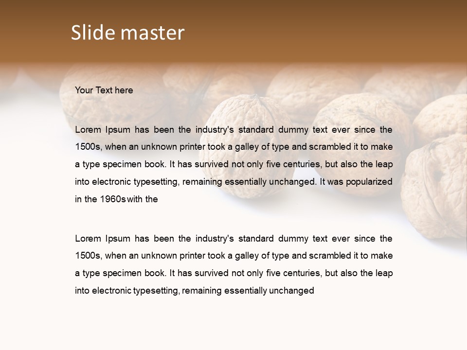 Walnut Diet Isolated On White PowerPoint Template