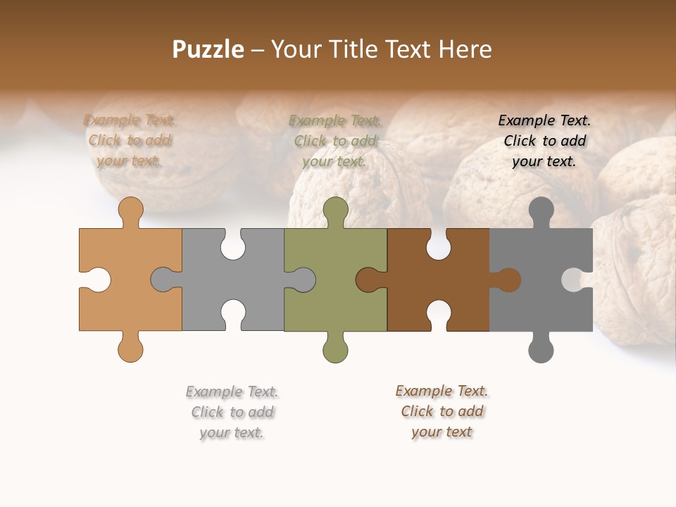 Walnut Diet Isolated On White PowerPoint Template