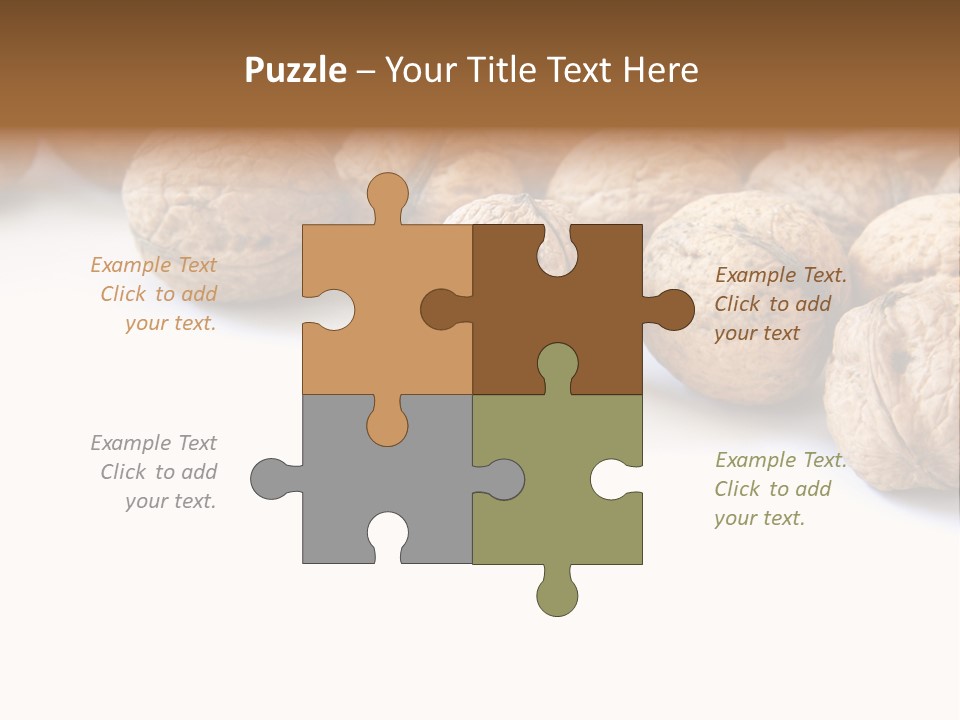 Walnut Diet Isolated On White PowerPoint Template