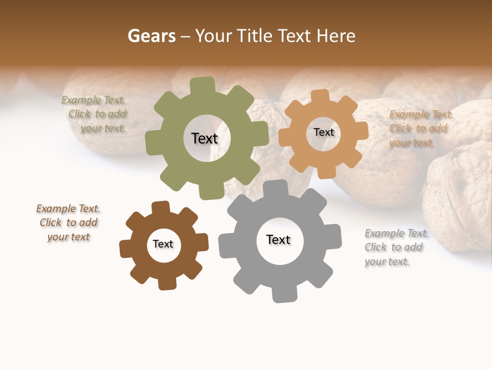 Walnut Diet Isolated On White PowerPoint Template