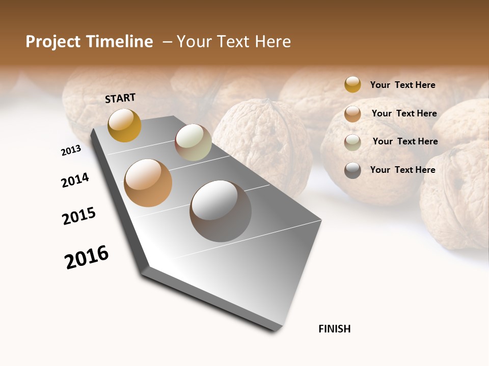 Walnut Diet Isolated On White PowerPoint Template