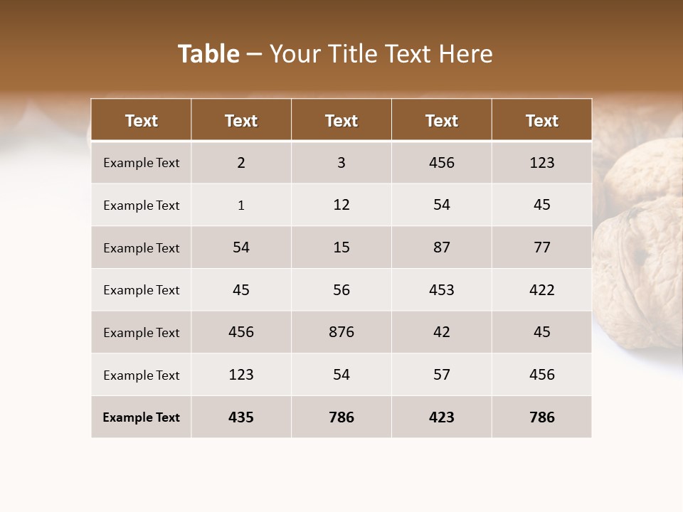 Walnut Diet Isolated On White PowerPoint Template