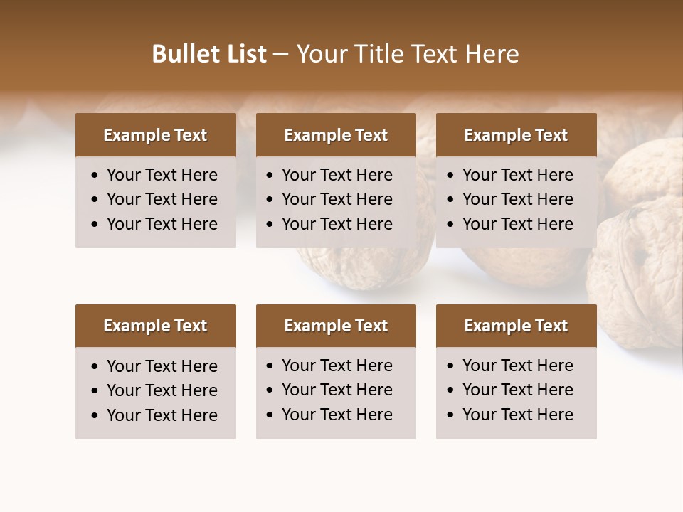 Walnut Diet Isolated On White PowerPoint Template