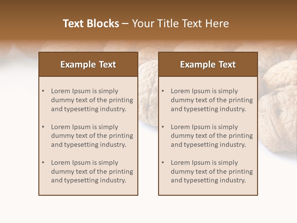 Walnut Diet Isolated On White PowerPoint Template