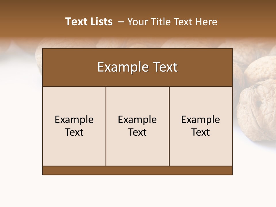 Walnut Diet Isolated On White PowerPoint Template