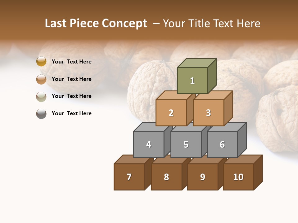 Walnut Diet Isolated On White PowerPoint Template