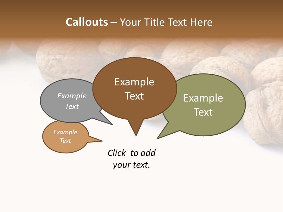 Walnut Diet Isolated On White PowerPoint Template