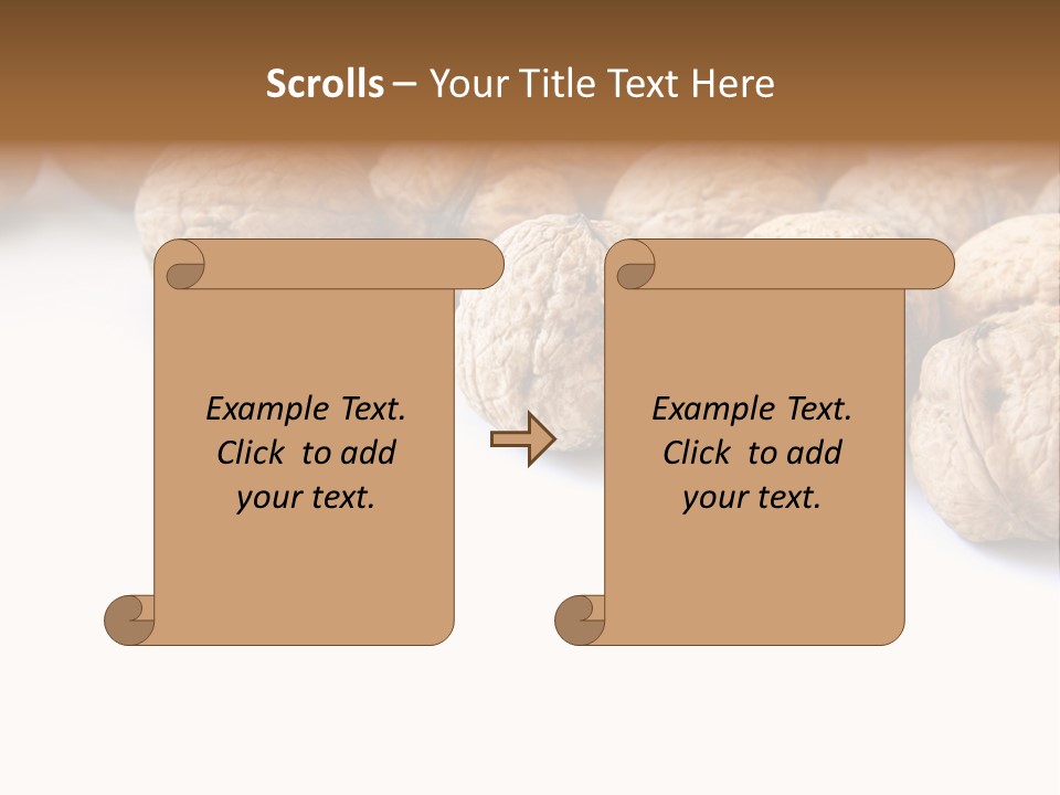 Walnut Diet Isolated On White PowerPoint Template