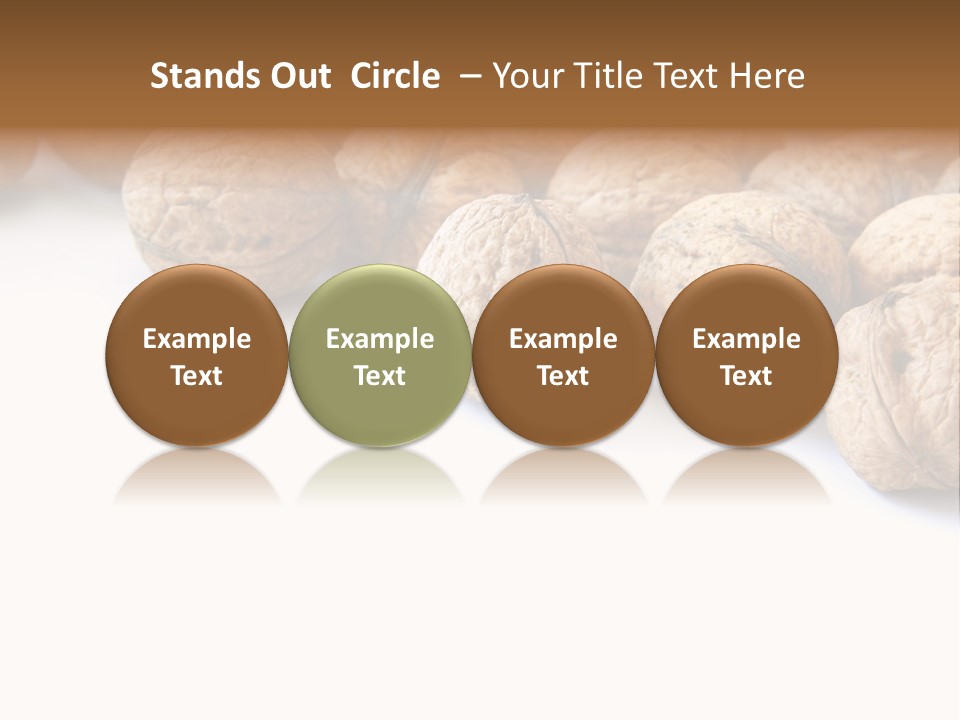 Walnut Diet Isolated On White PowerPoint Template