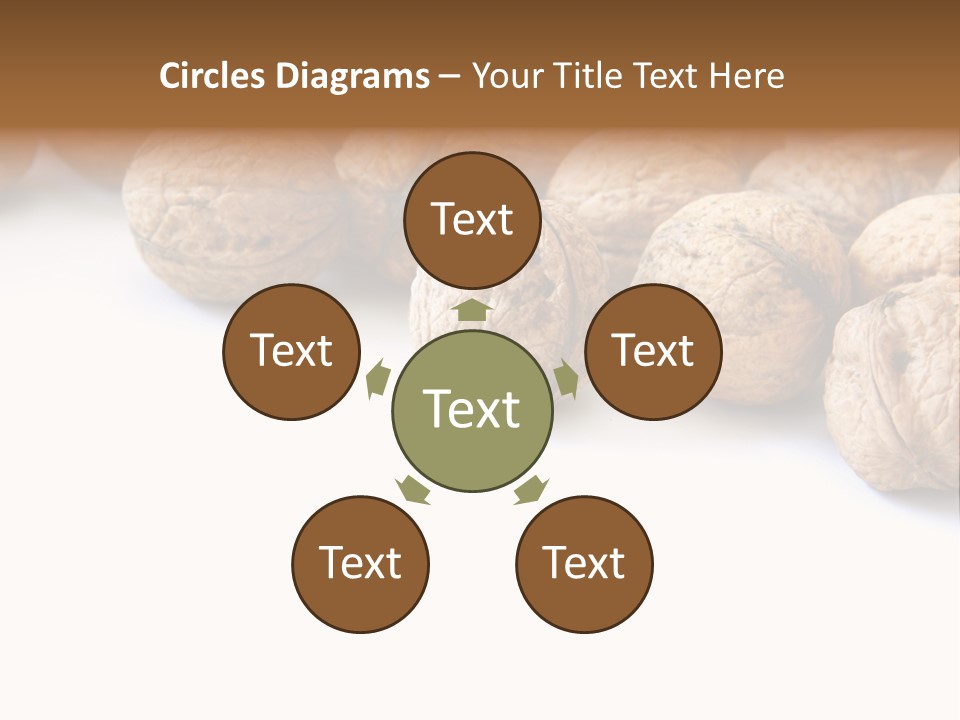 Walnut Diet Isolated On White PowerPoint Template