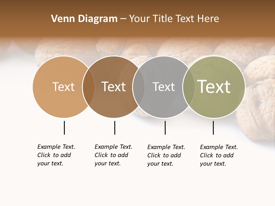 Walnut Diet Isolated On White PowerPoint Template