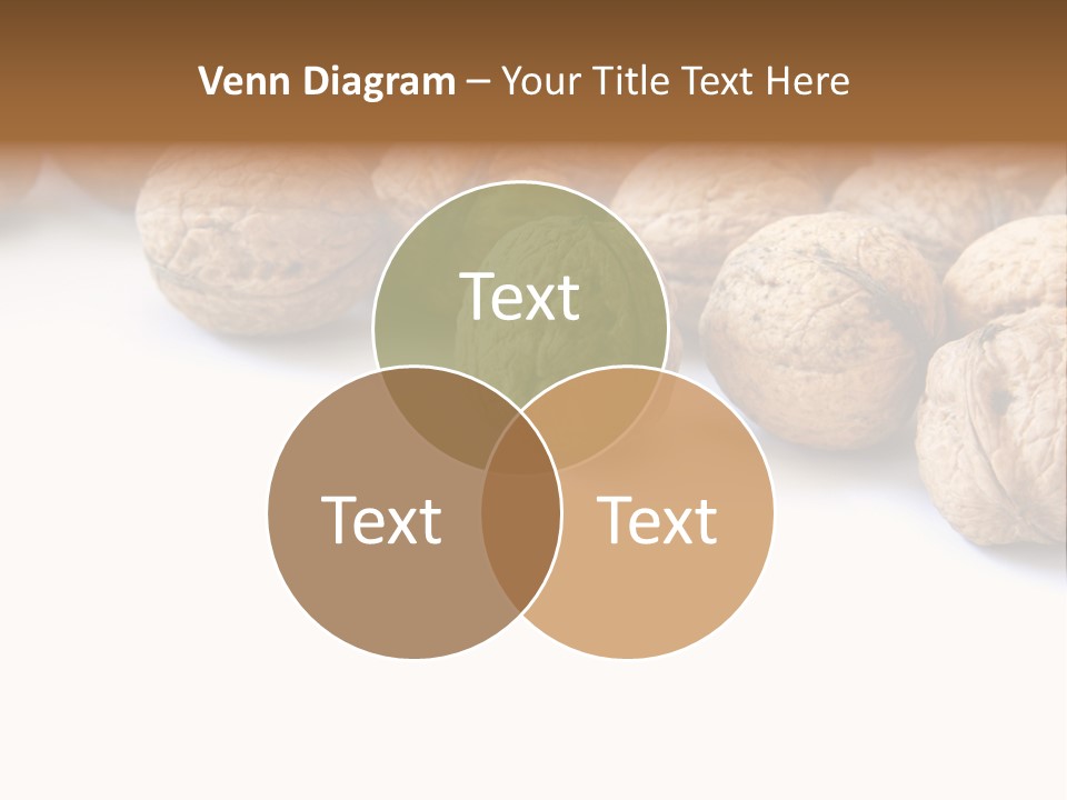 Walnut Diet Isolated On White PowerPoint Template