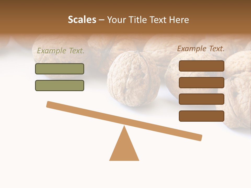 Walnut Diet Isolated On White PowerPoint Template