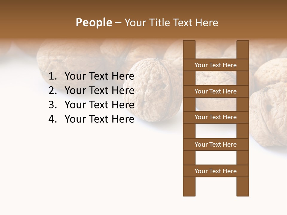 Walnut Diet Isolated On White PowerPoint Template