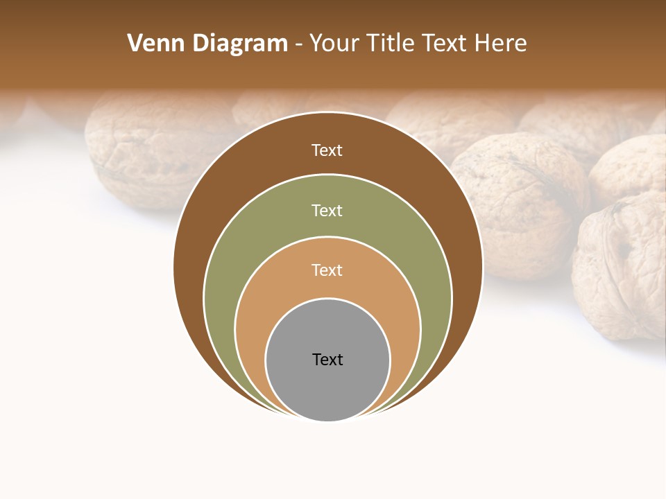 Walnut Diet Isolated On White PowerPoint Template